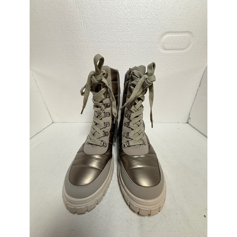 Vintage Havana Puffer Boots Womens 7.5 Bronze Excellent Quilted Lug‎ Sole Zip Up